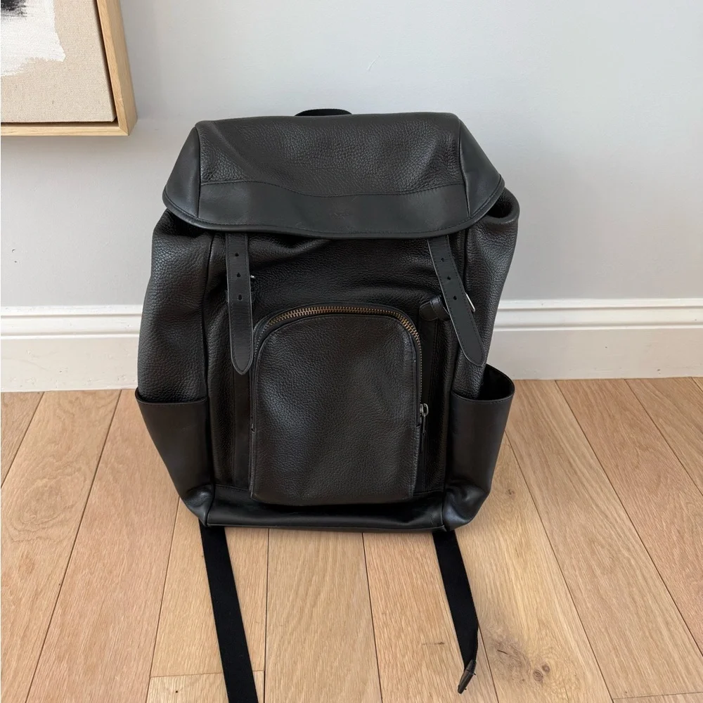 COACH Black Leather Men's Henry Backpack